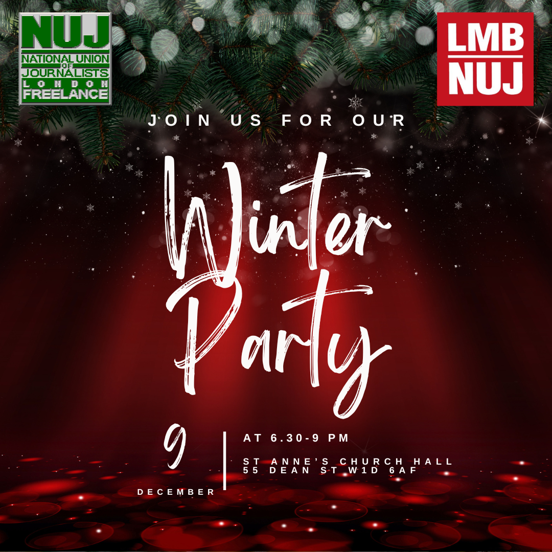 NUJ LMB & LFB Winter Party flyer